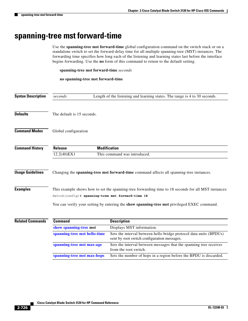 Spanning-tree mst forward-time | Dell POWEREDGE M1000E User Manual | Page 756 / 1082