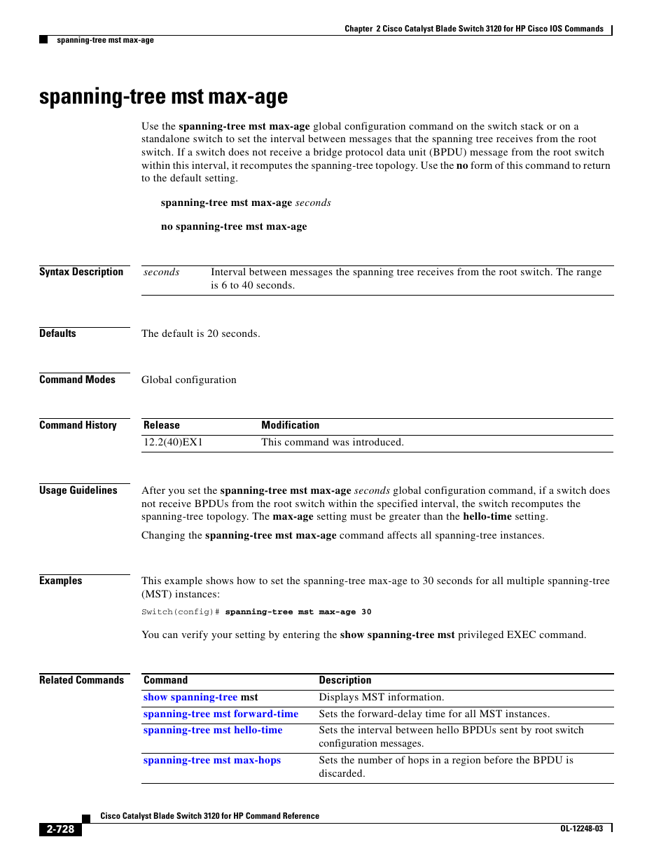 Spanning-tree mst max-age | Dell POWEREDGE M1000E User Manual | Page 758 / 1082