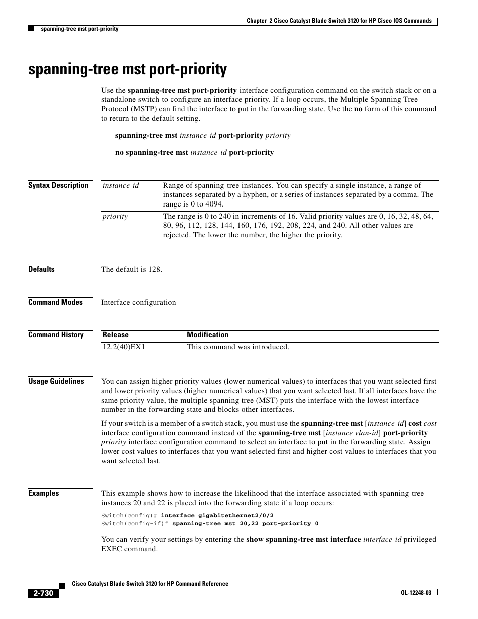 Spanning-tree mst port-priority | Dell POWEREDGE M1000E User Manual | Page 760 / 1082