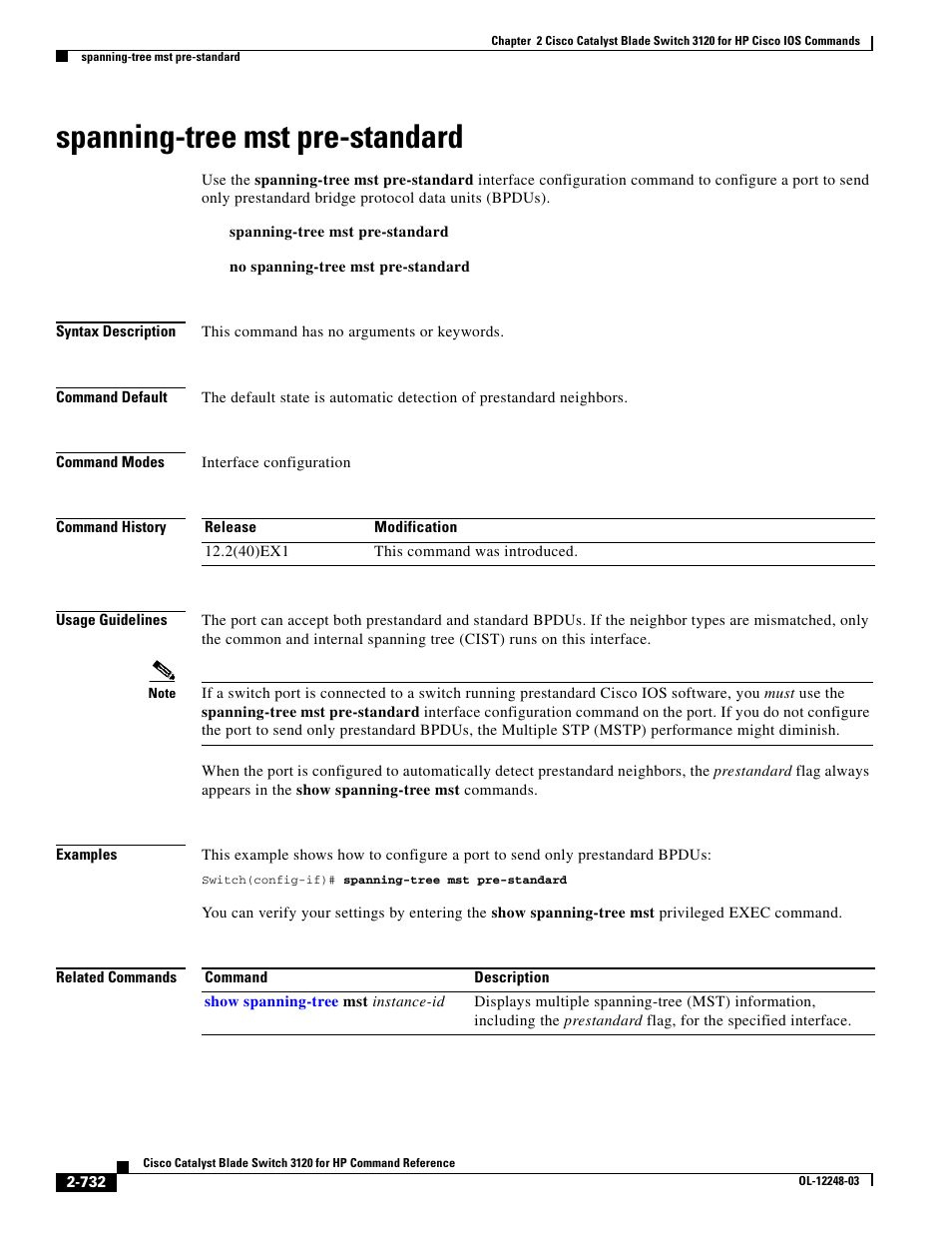 Spanning-tree mst pre-standard | Dell POWEREDGE M1000E User Manual | Page 762 / 1082