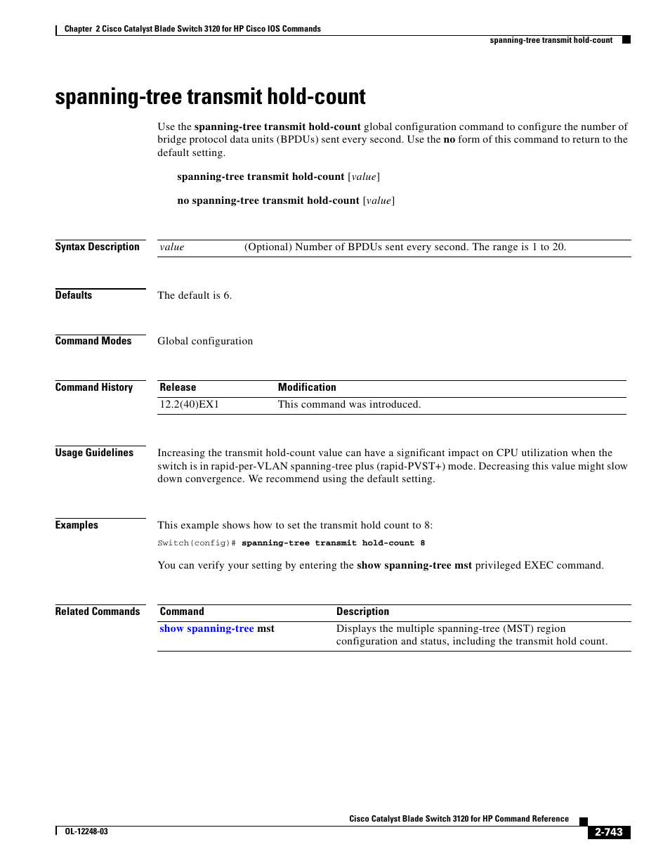 Spanning-tree transmit hold-count | Dell POWEREDGE M1000E User Manual | Page 773 / 1082