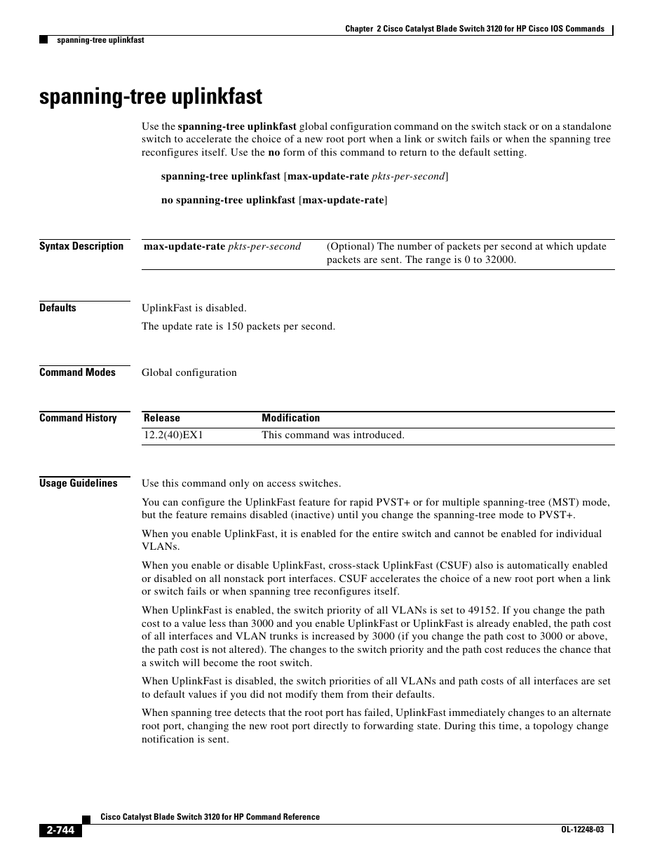 Spanning-tree uplinkfast | Dell POWEREDGE M1000E User Manual | Page 774 / 1082