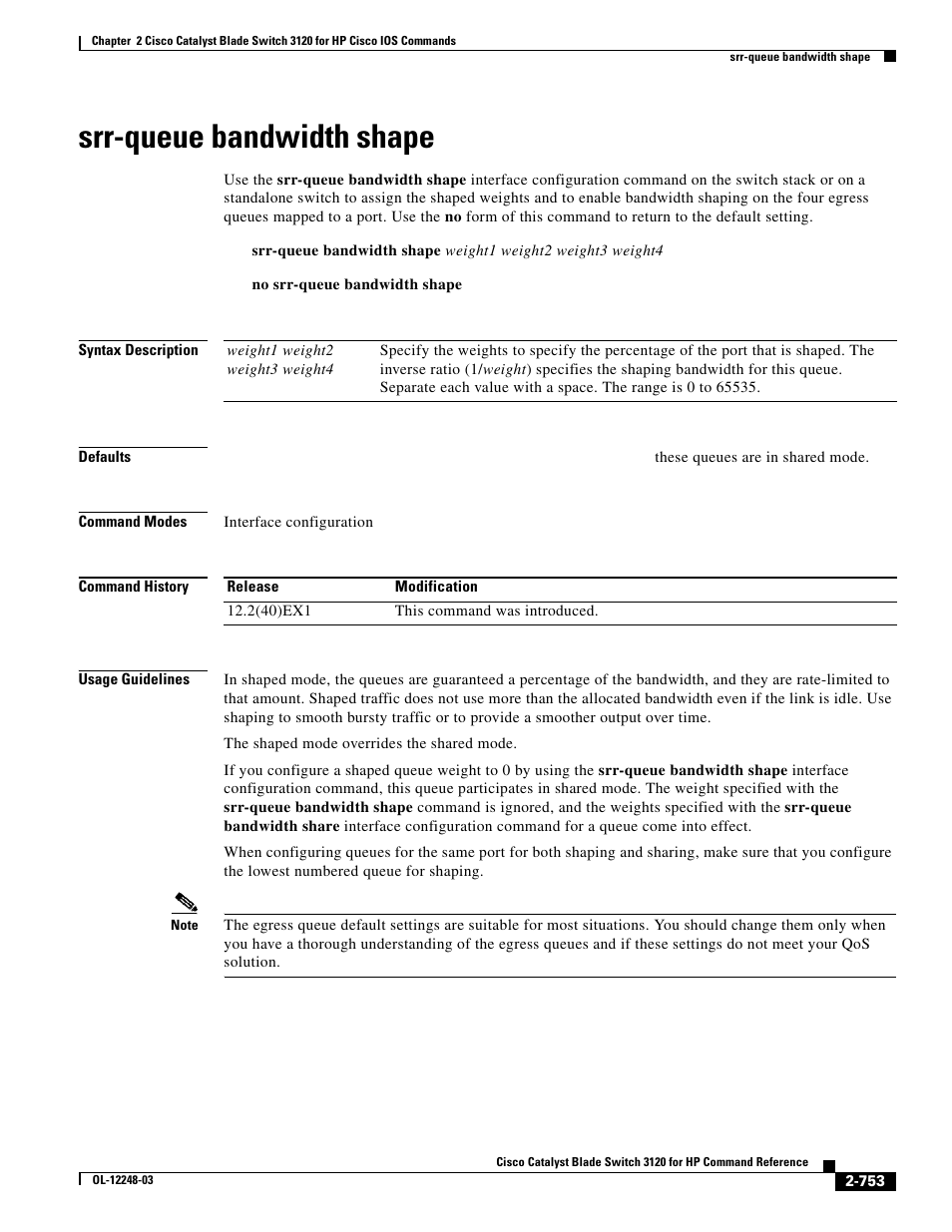 Srr-queue bandwidth shape | Dell POWEREDGE M1000E User Manual | Page 783 / 1082