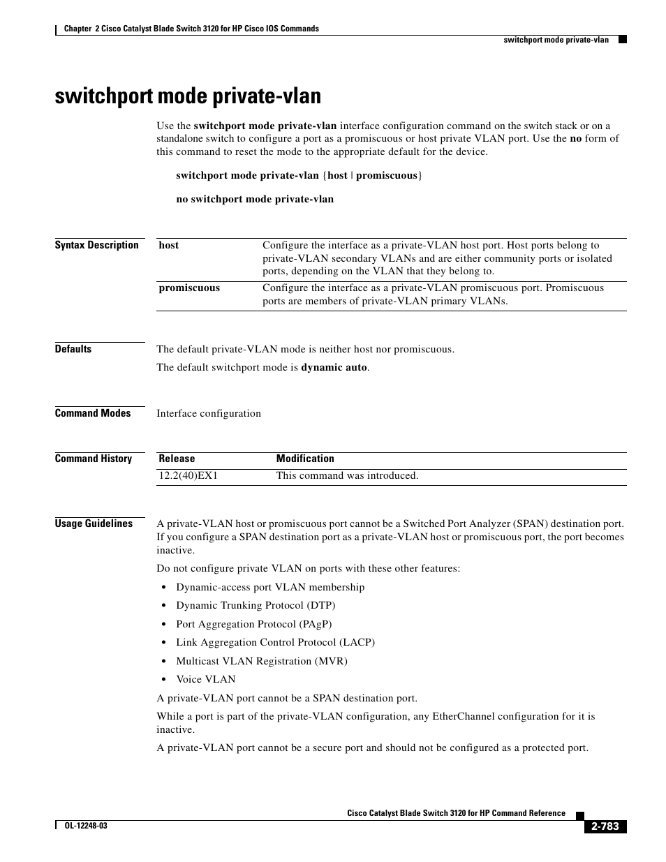 Switchport mode private-vlan | Dell POWEREDGE M1000E User Manual | Page 813 / 1082