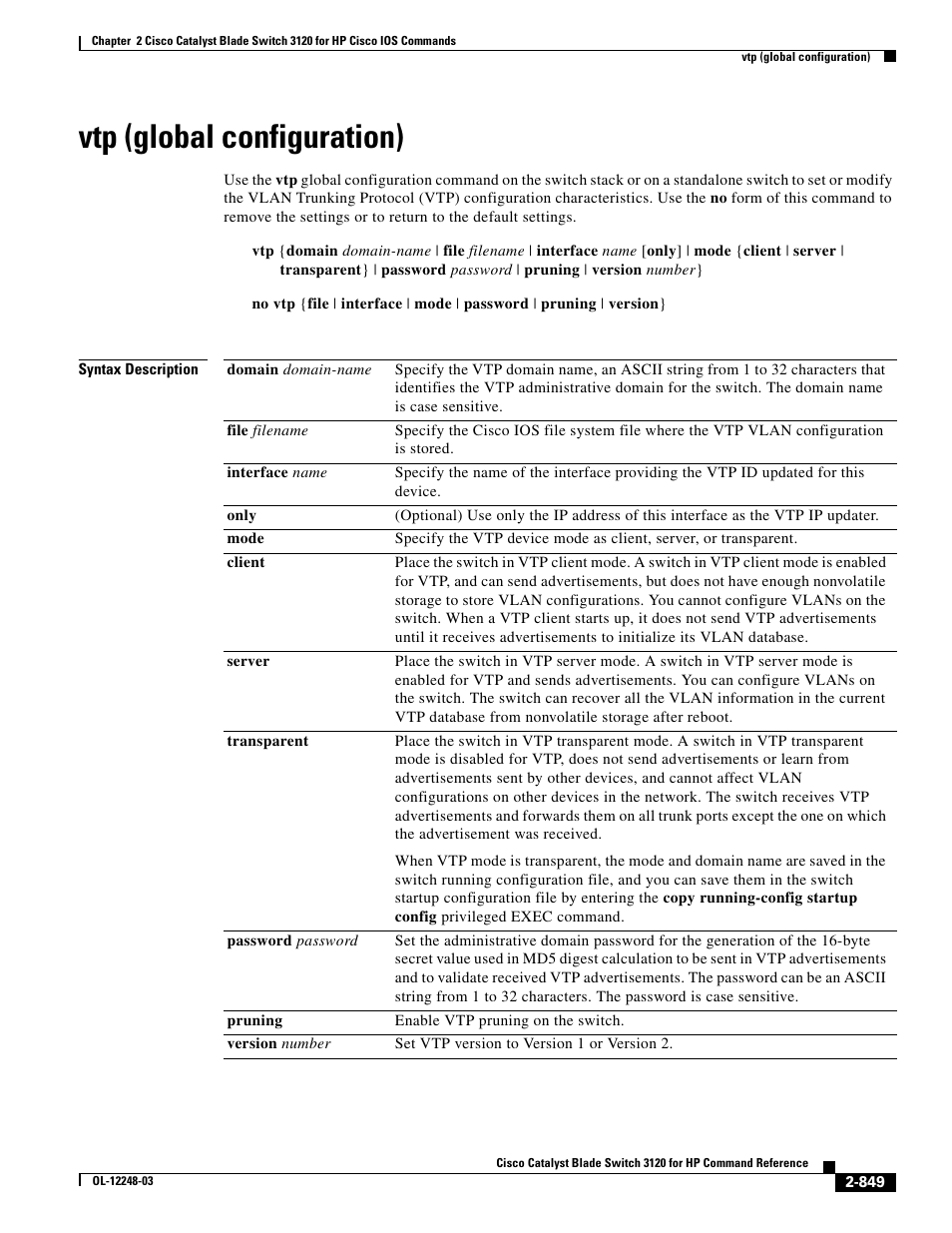 Vtp (global configuration) | Dell POWEREDGE M1000E User Manual | Page 879 / 1082