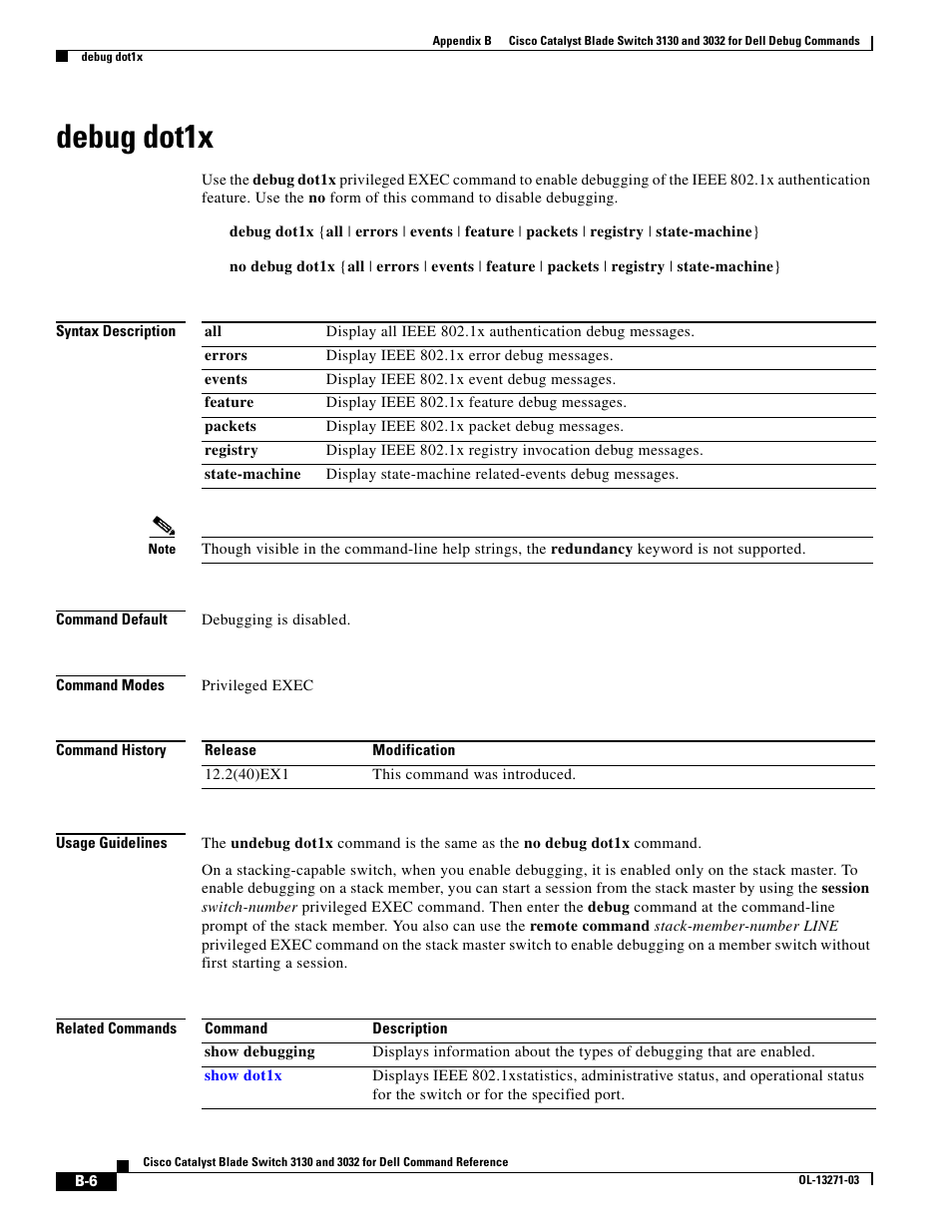 Debug dot1x | Dell POWEREDGE M1000E User Manual | Page 922 / 1082