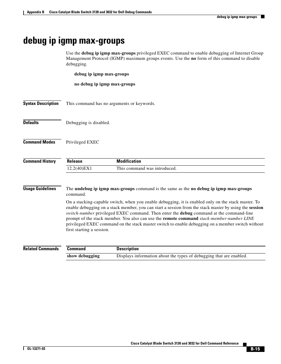 Debug ip igmp max-groups | Dell POWEREDGE M1000E User Manual | Page 931 / 1082