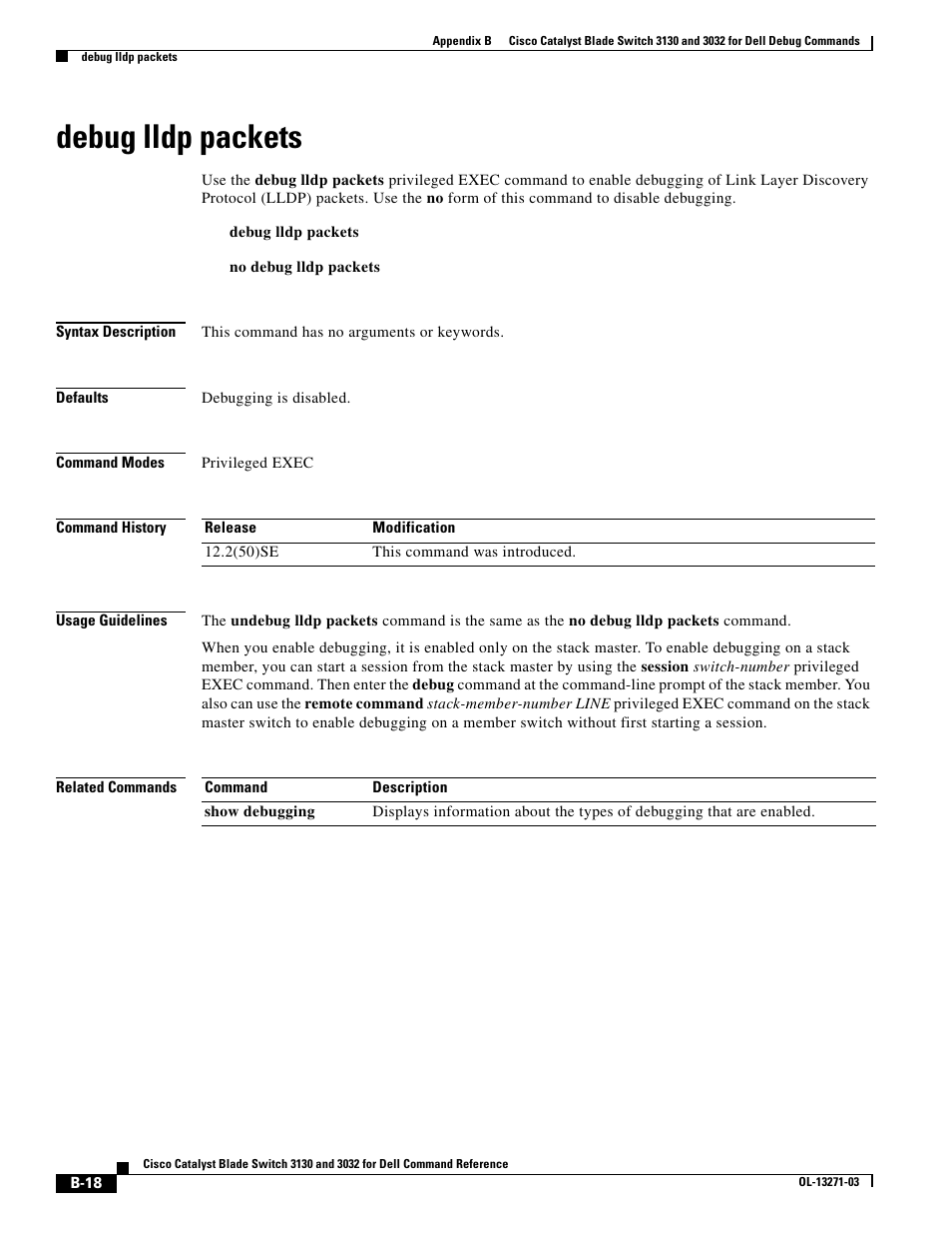 Debug lldp packets | Dell POWEREDGE M1000E User Manual | Page 934 / 1082