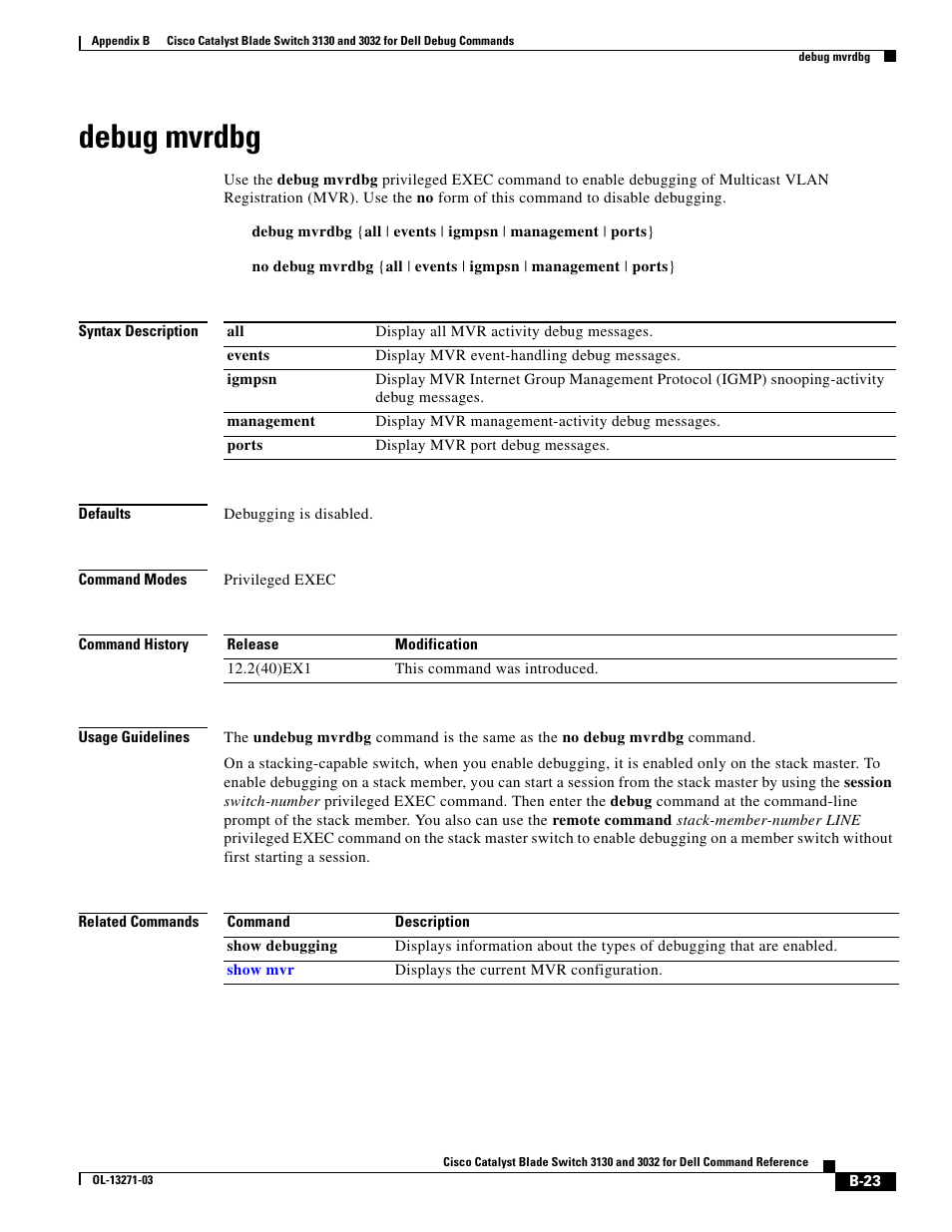 Debug mvrdbg | Dell POWEREDGE M1000E User Manual | Page 939 / 1082