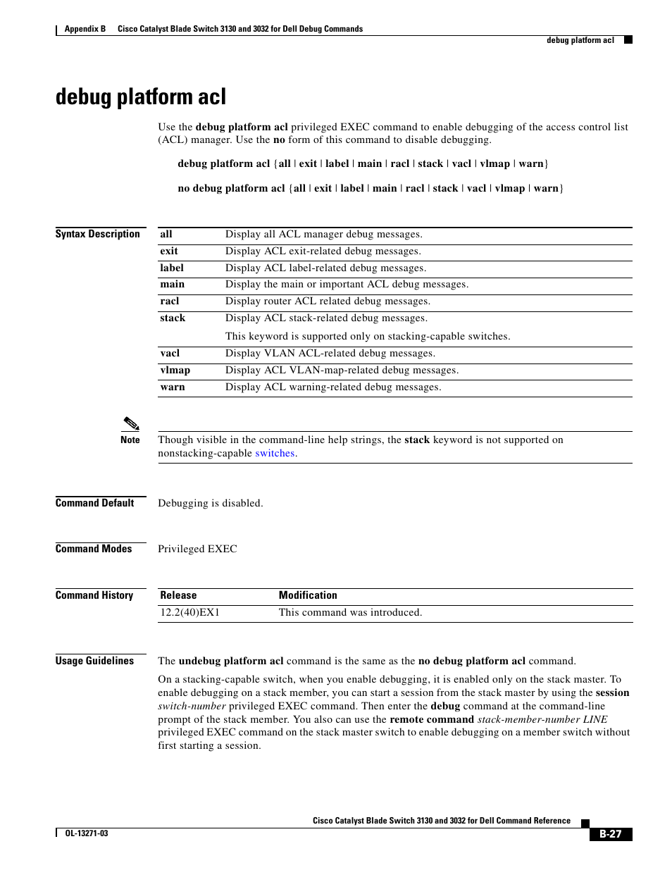 Debug platform acl | Dell POWEREDGE M1000E User Manual | Page 943 / 1082