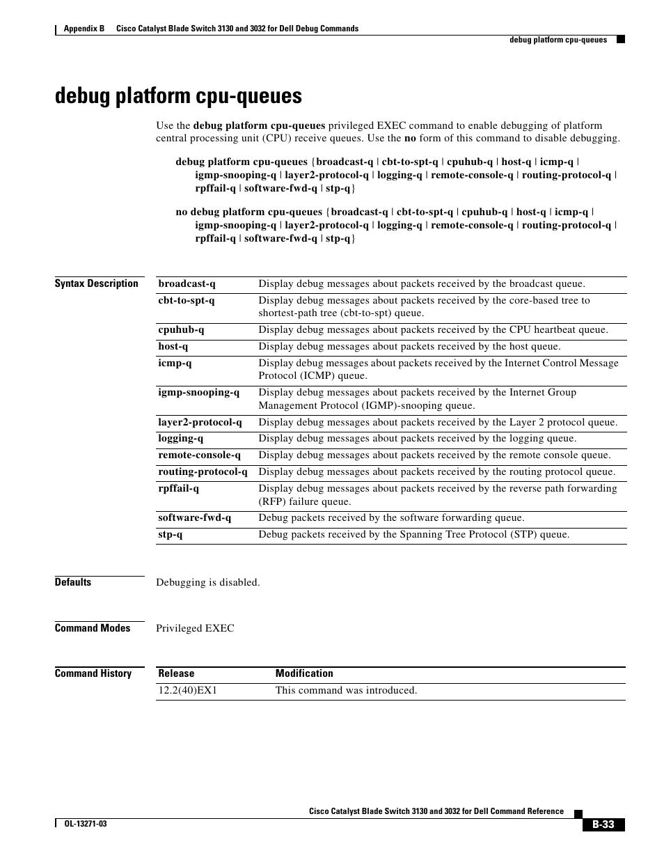 Debug platform cpu-queues | Dell POWEREDGE M1000E User Manual | Page 949 / 1082