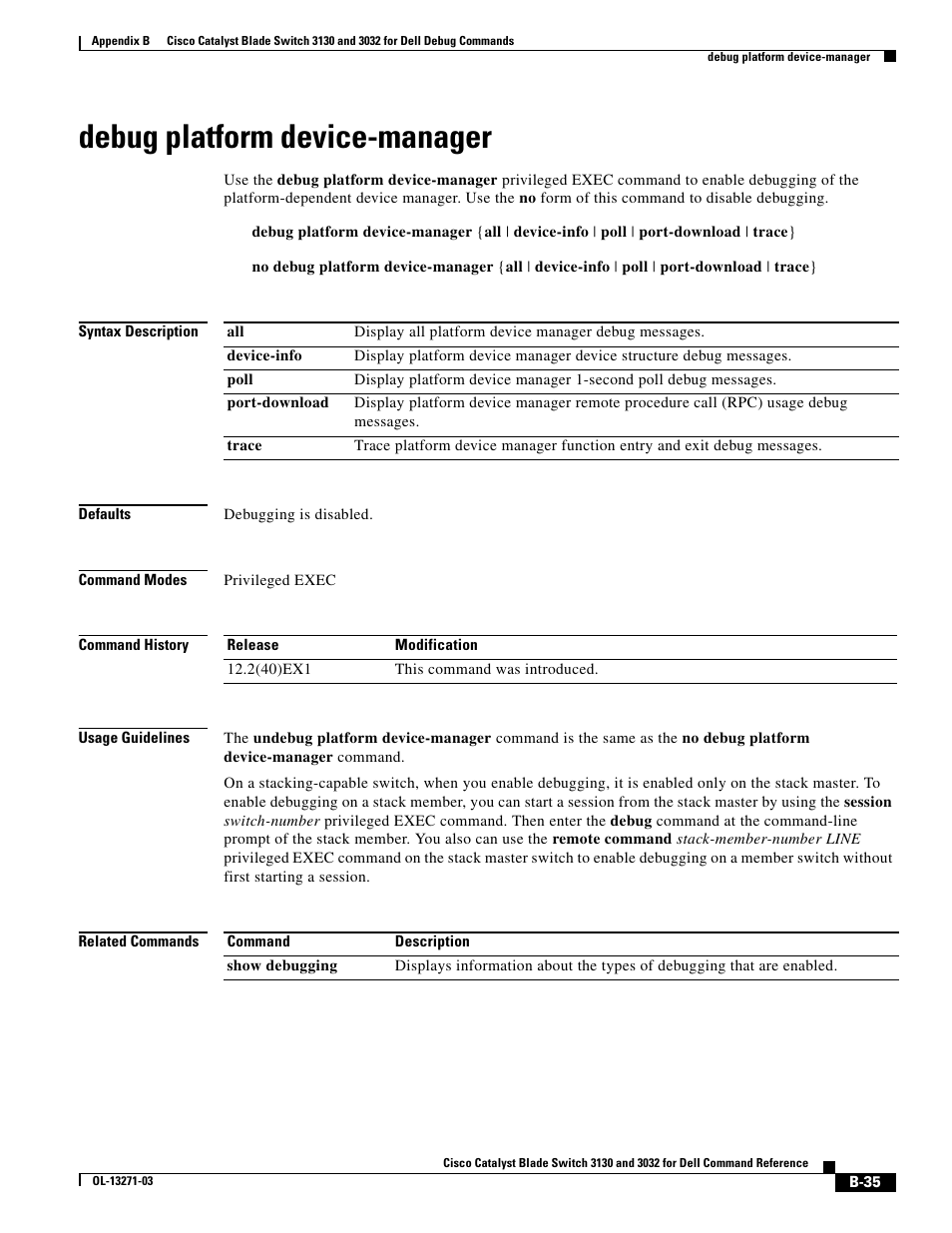 Debug platform device-manager | Dell POWEREDGE M1000E User Manual | Page 951 / 1082