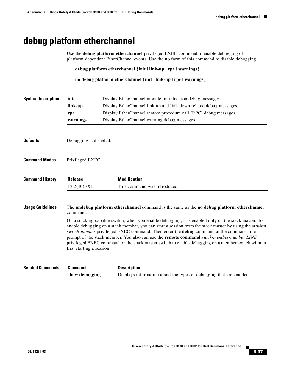 Debug platform etherchannel | Dell POWEREDGE M1000E User Manual | Page 953 / 1082