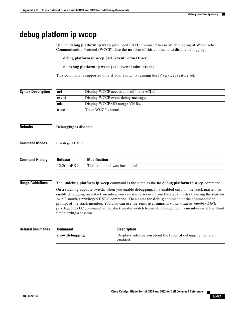 Debug platform ip wccp | Dell POWEREDGE M1000E User Manual | Page 963 / 1082