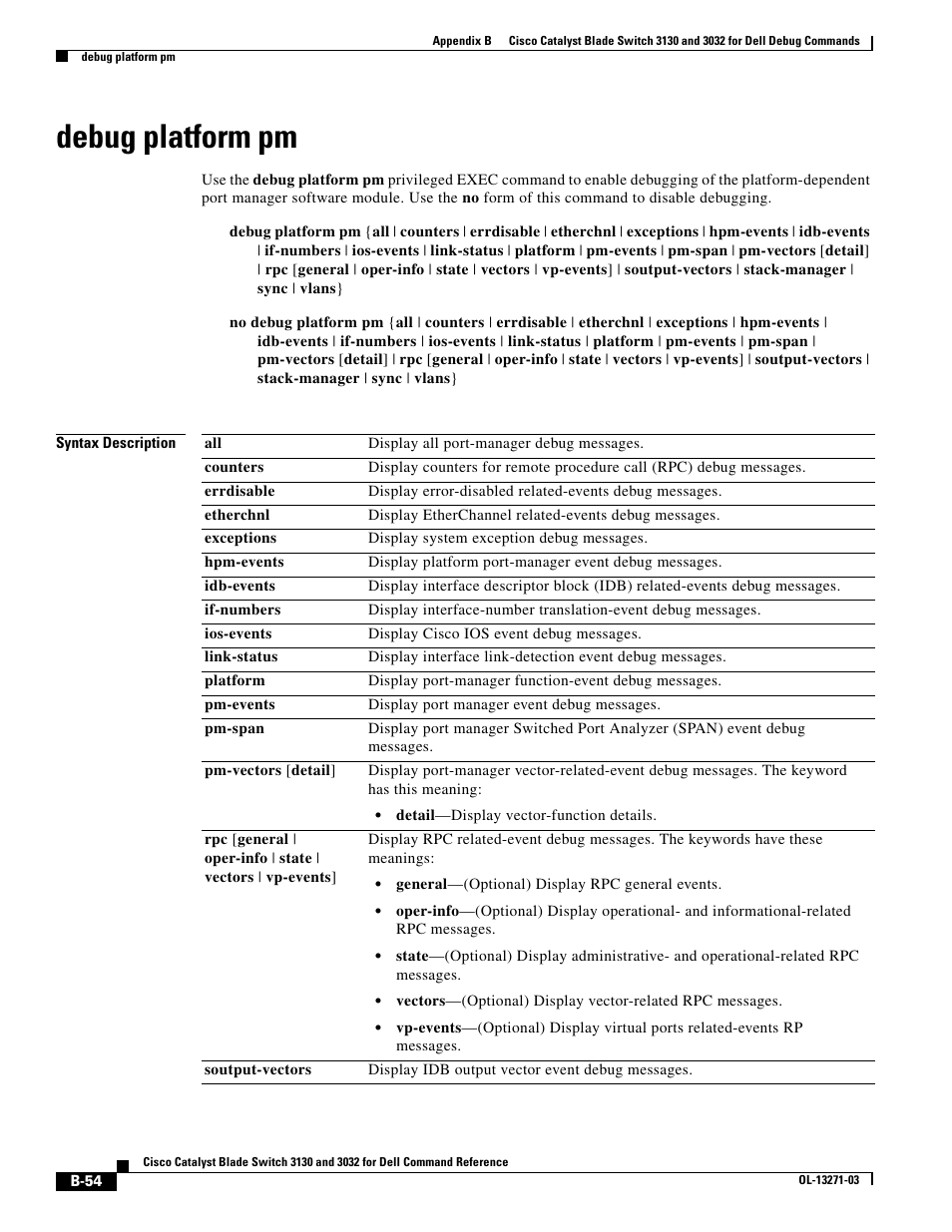 Debug platform pm | Dell POWEREDGE M1000E User Manual | Page 970 / 1082