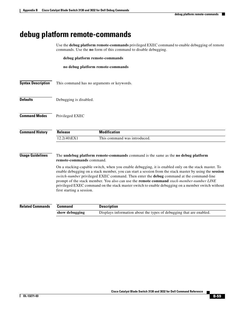 Debug platform remote-commands | Dell POWEREDGE M1000E User Manual | Page 975 / 1082