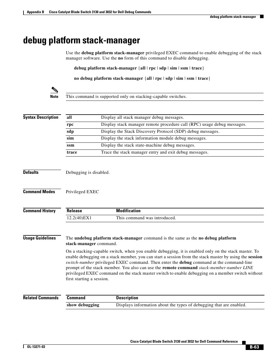 Debug platform stack-manager | Dell POWEREDGE M1000E User Manual | Page 979 / 1082