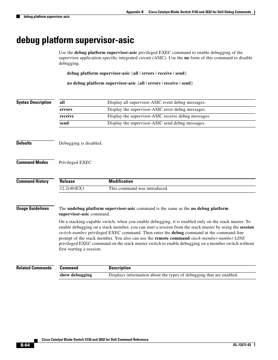 Debug platform supervisor-asic | Dell POWEREDGE M1000E User Manual | Page 980 / 1082