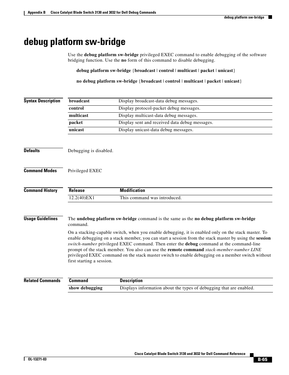 Debug platform sw-bridge | Dell POWEREDGE M1000E User Manual | Page 981 / 1082