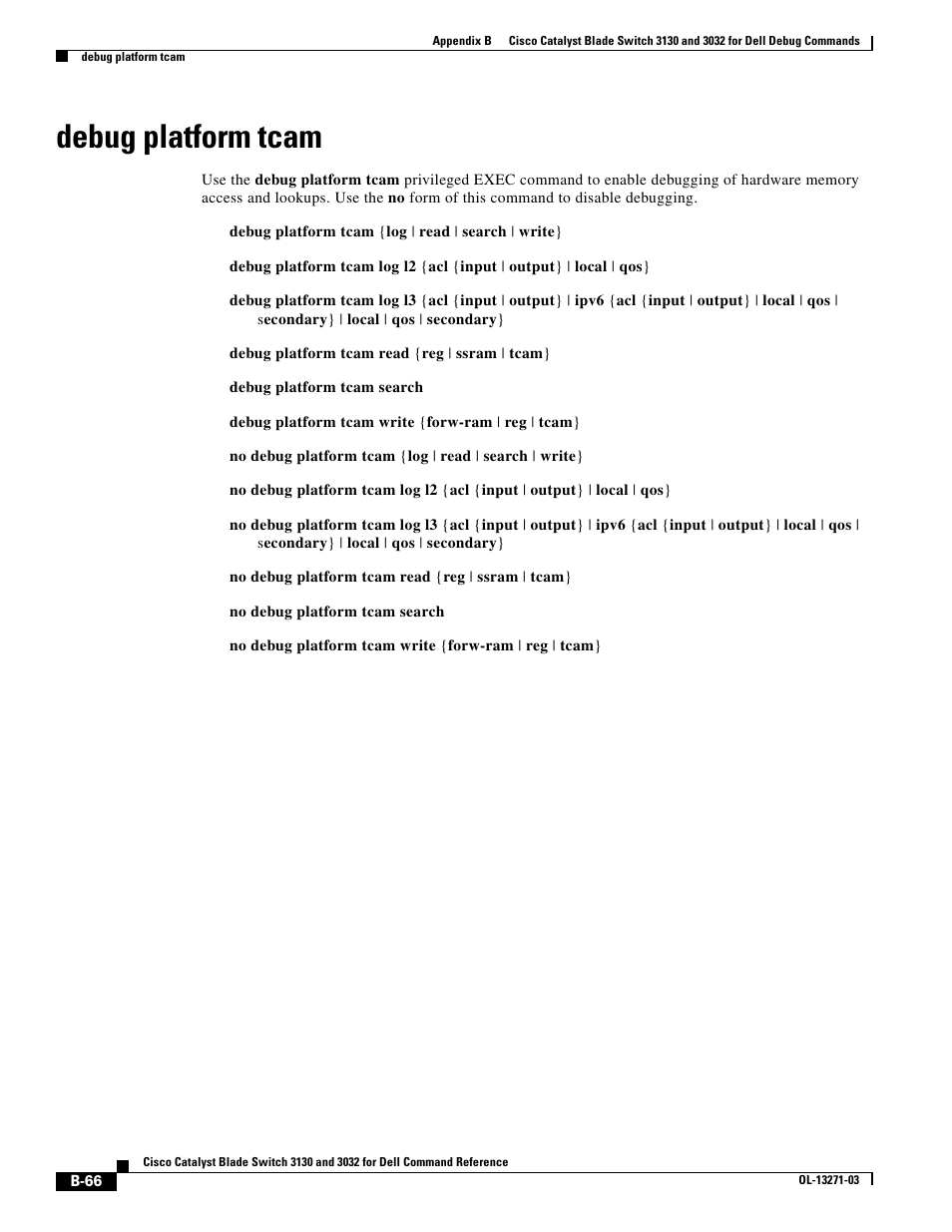 Debug platform tcam | Dell POWEREDGE M1000E User Manual | Page 982 / 1082