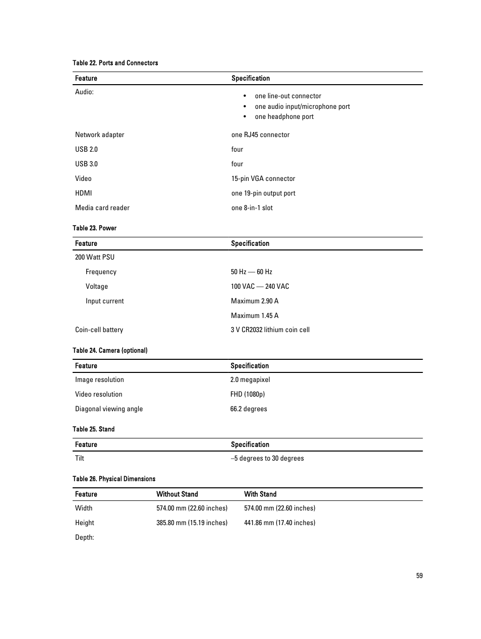 Dell OptiPlex 9020 All In One (Mid 2013) User Manual | Page 59 / 63