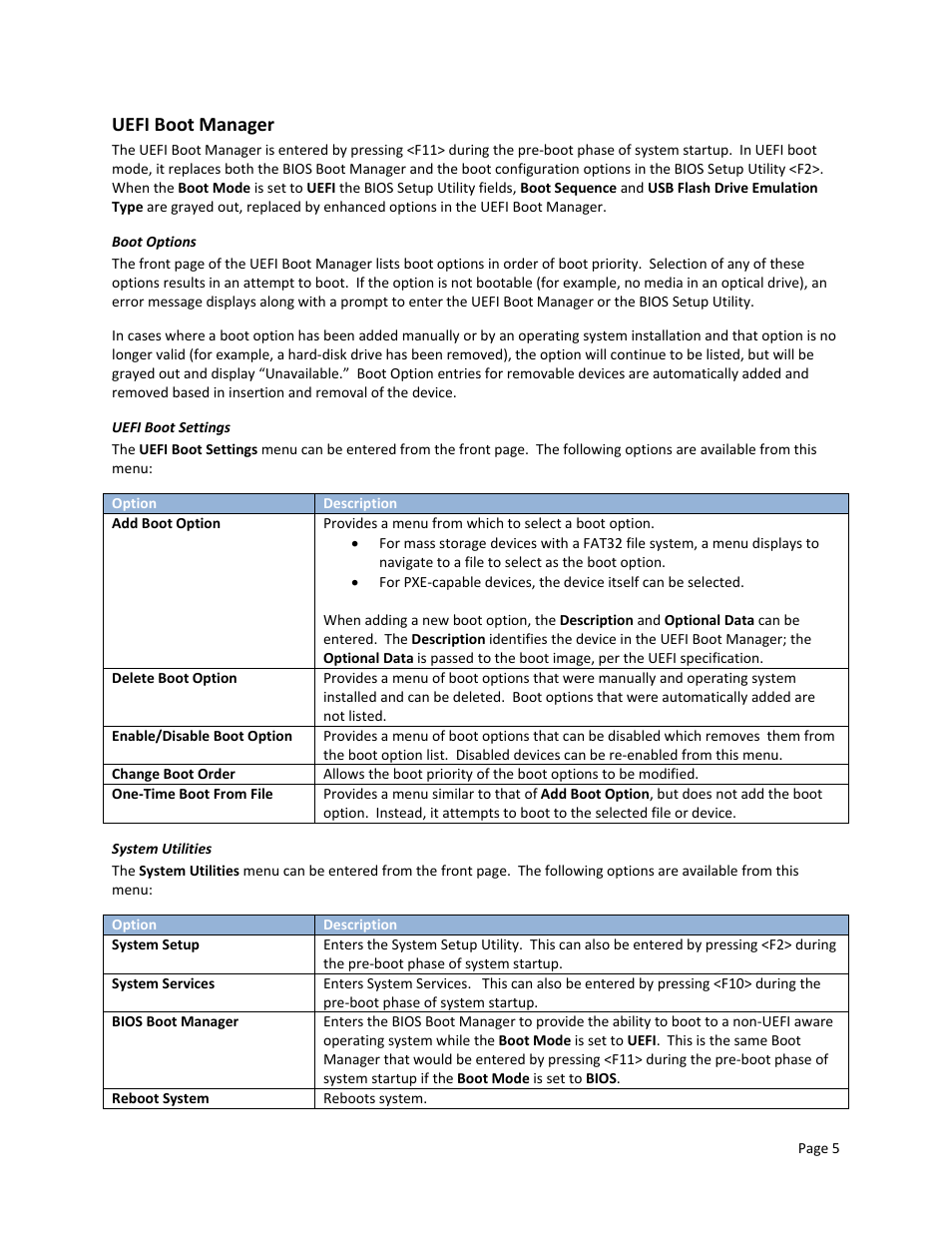 Uefi boot manager | Dell PowerEdge M710 User Manual | Page 7 / 9
