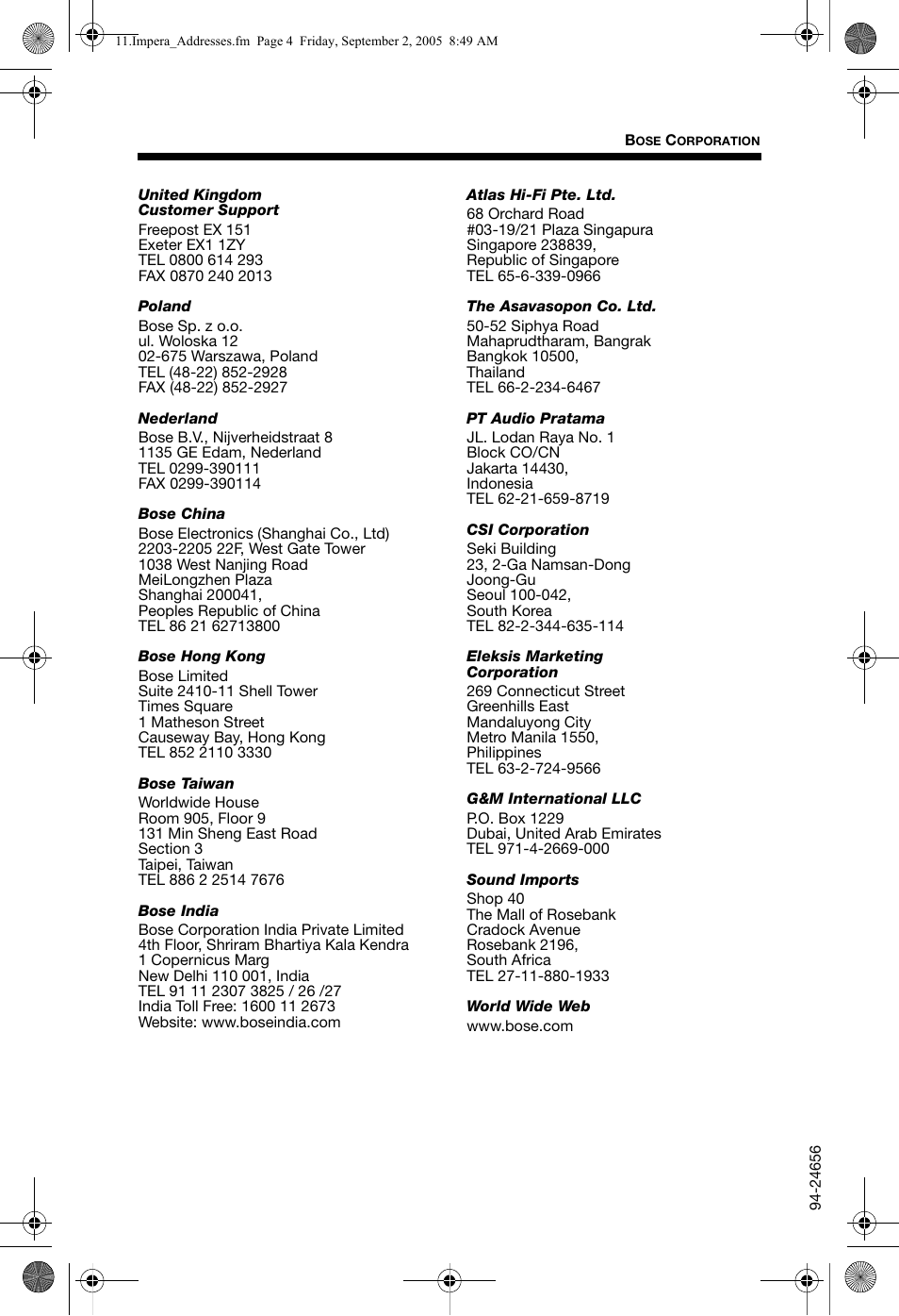 Bose Wave music system premium backlit remote User Manual | Page 23 / 24