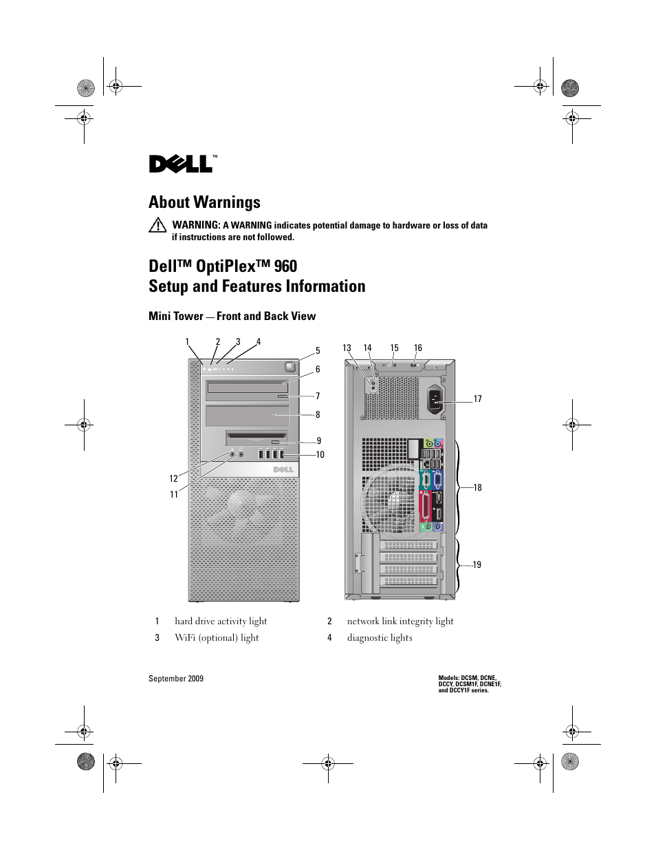 Dell OptiPlex 960 (Late 2008) User Manual | 10 pages