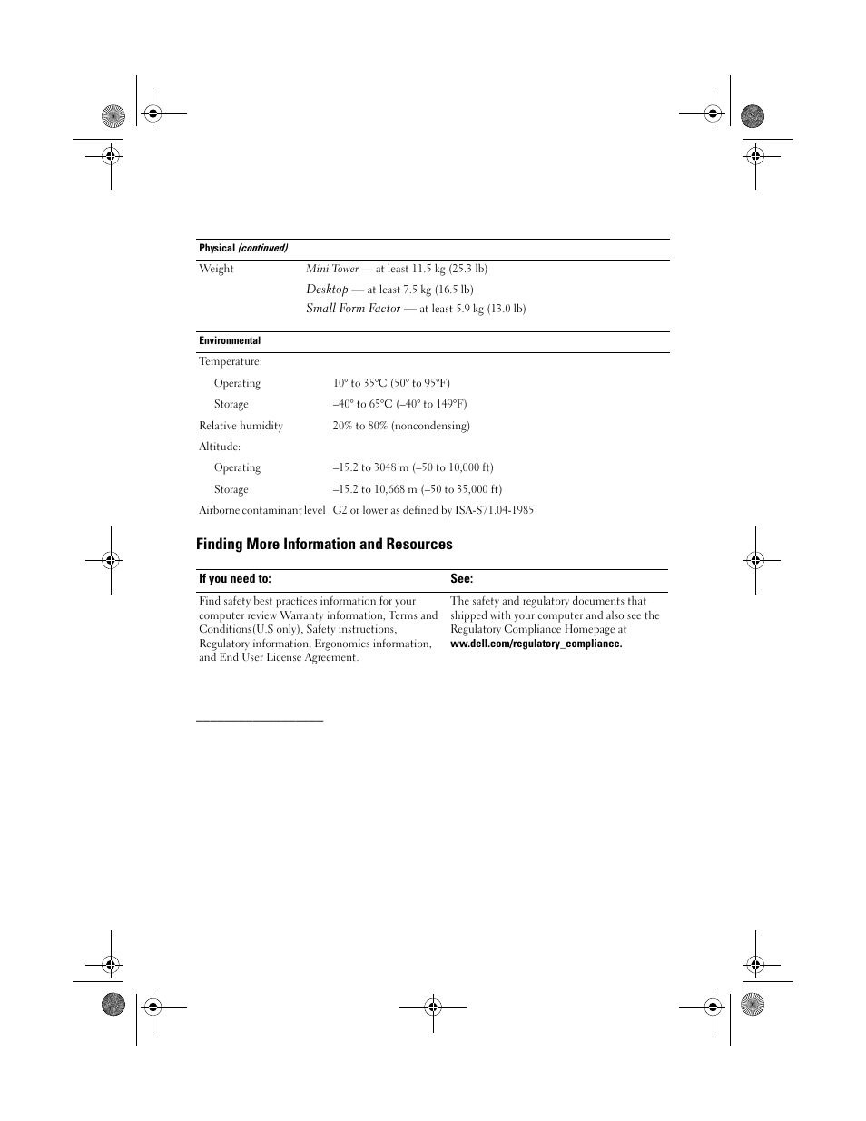 Finding more information and resources | Dell OptiPlex 960 (Late 2008) User Manual | Page 10 / 10