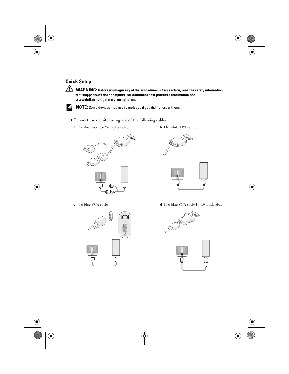 Quick setup | Dell OptiPlex 960 (Late 2008) User Manual | Page 5 / 10