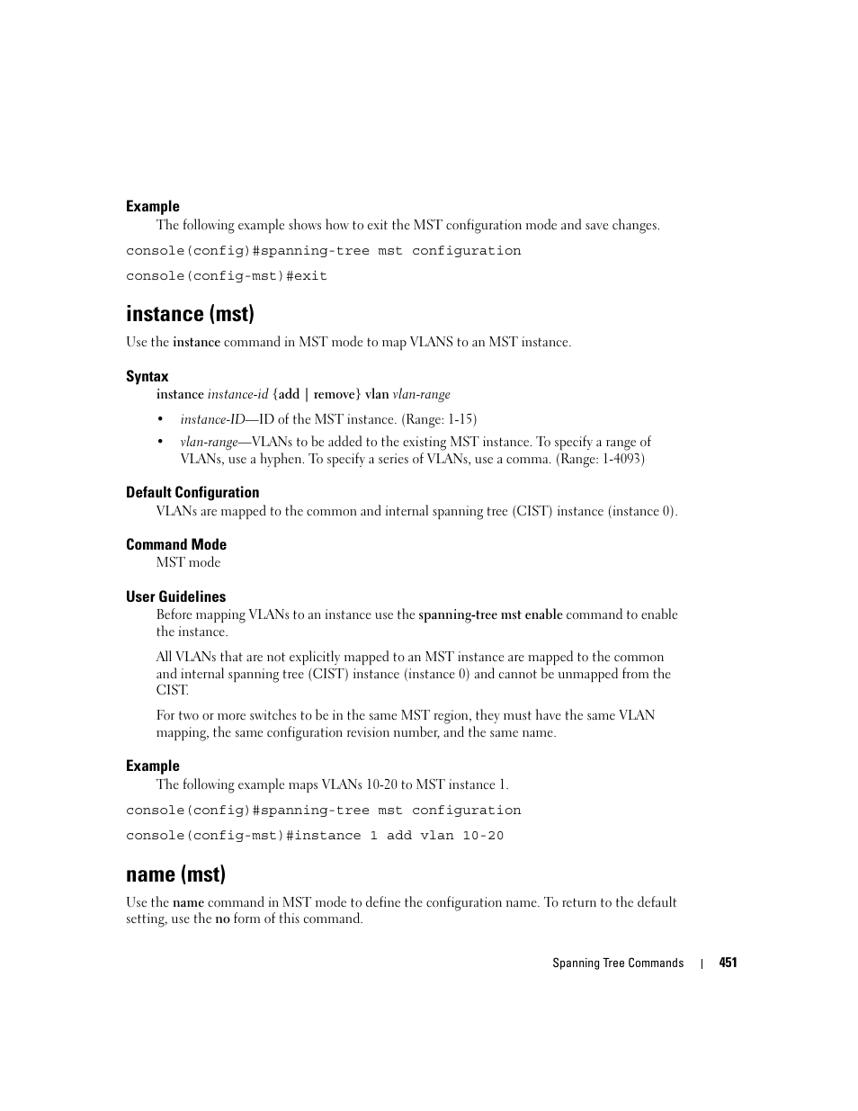 Instance (mst), Name (mst) | Dell PowerEdge M600 User Manual | Page 459 / 808