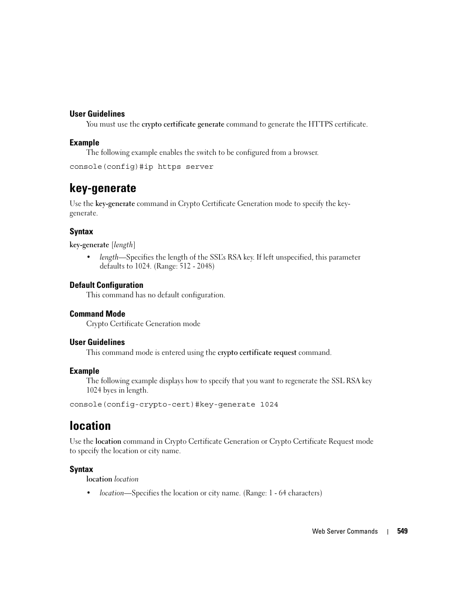 Key-generate, Location | Dell PowerEdge M600 User Manual | Page 551 / 808