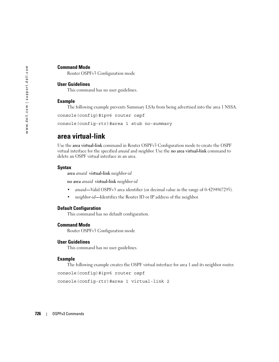 Area virtual-link | Dell PowerEdge M600 User Manual | Page 720 / 808