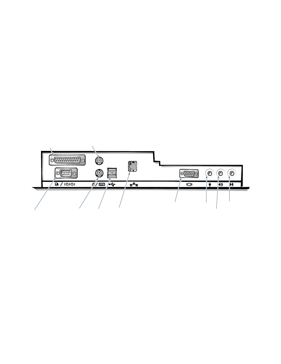 Figure 4-1, I/o ports and connectors -2 | Dell OptiPlex Gxi User Manual | Page 58 / 134