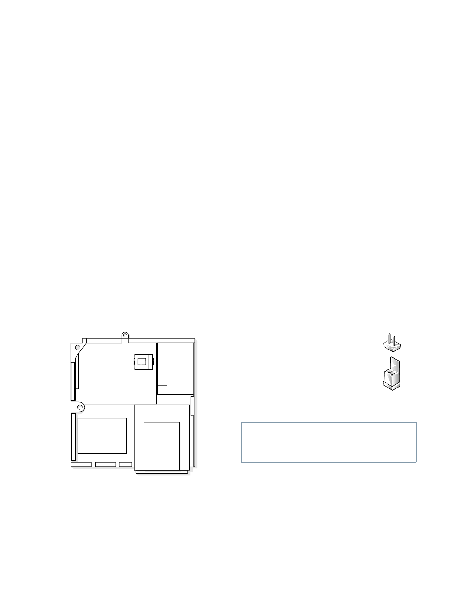 Replacing the expansion-card cage, Inside your computer, Jumpers | Replacing the expansion-card cage -4, Inside your computer -4, Jumpers -4, Figure 5-5, Computer orientation view -4, Nside your computer | Dell OptiPlex Gxi User Manual | Page 68 / 134