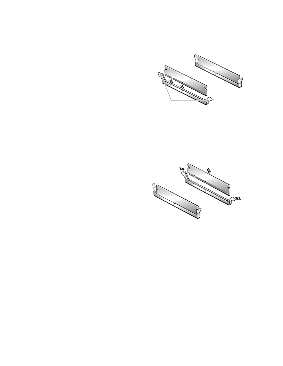 Installing a dimm, Removing a dimm, Upgrading the microprocessor | Installing a dimm -6, Removing a dimm -6, Upgrading the microprocessor -6, Figure 6-7, Figure 6-8, Pgrading the microprocessor | Dell OptiPlex Gxi User Manual | Page 80 / 134