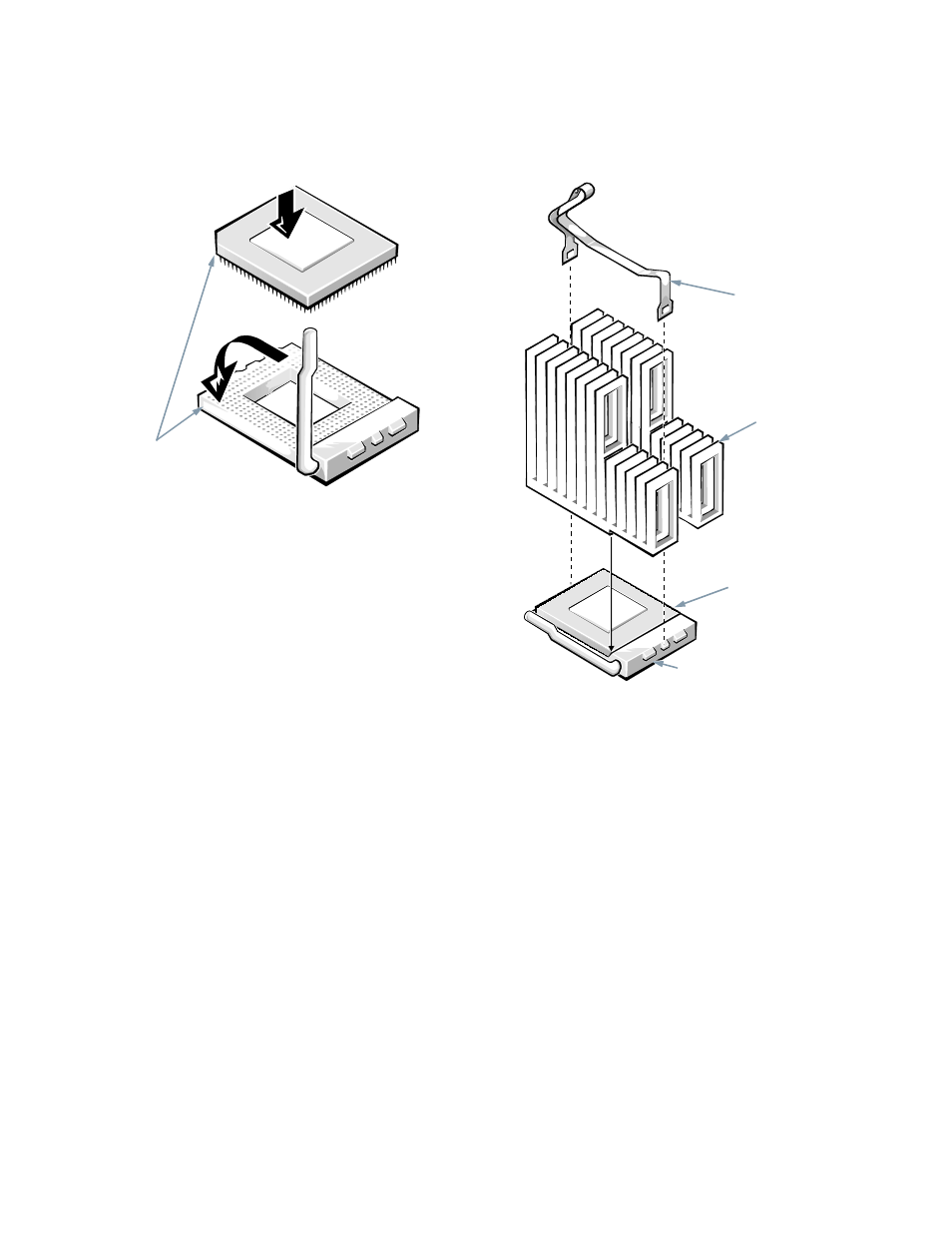 Figure 6-12, Installing the microprocessor chip -9, Figure 6-13 | Installing the heat sink -9 | Dell OptiPlex Gxi User Manual | Page 83 / 134