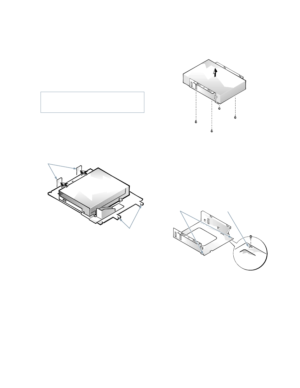 Figure 7-6, Figure 7-7, Removing the 5.25-inch drive bracket -4 | Figure 7-8 | Dell OptiPlex Gxi User Manual | Page 90 / 134