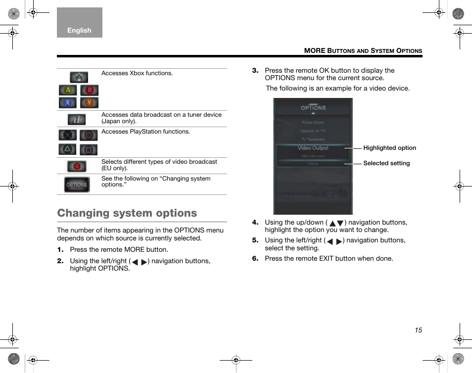 Changing system options | Bose LIFESTYLE V35/V25 User Manual | Page 23 / 34