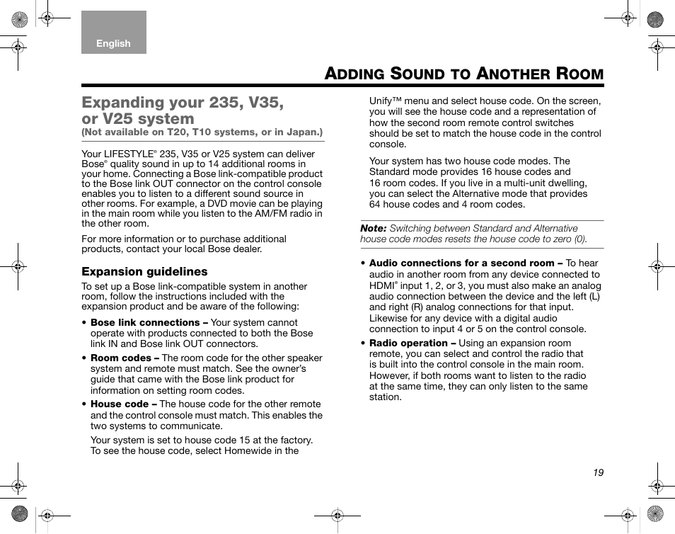 Dding, Ound, Nother | Bose LIFESTYLE V35/V25 User Manual | Page 27 / 34