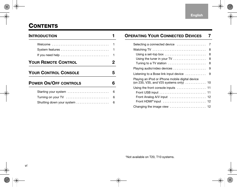 Ontents | Bose LIFESTYLE V35/V25 User Manual | Page 6 / 34