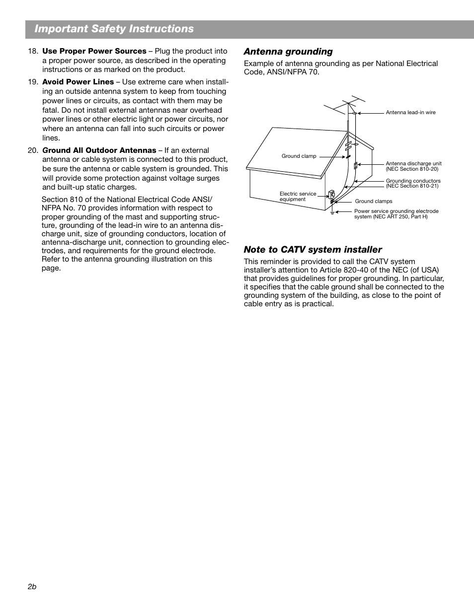 Important safety instructions, Antenna grounding | Bose Wave Radio II User Manual | Page 4 / 28