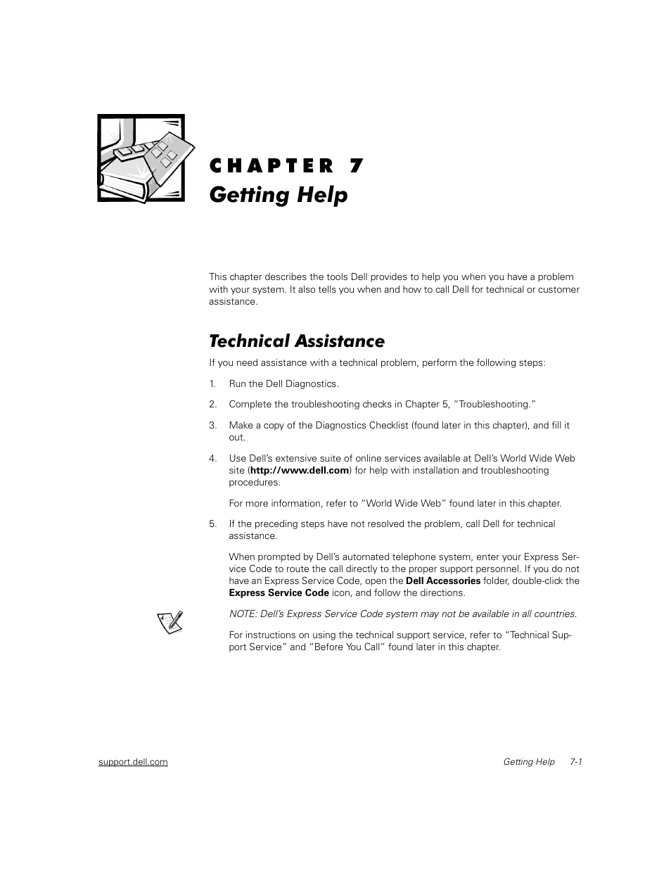 Getting help, Technical assistance, Technical assistance -1 | Dell PowerVault 56F (16P Fibre Channel Switch) User Manual | Page 117 / 172