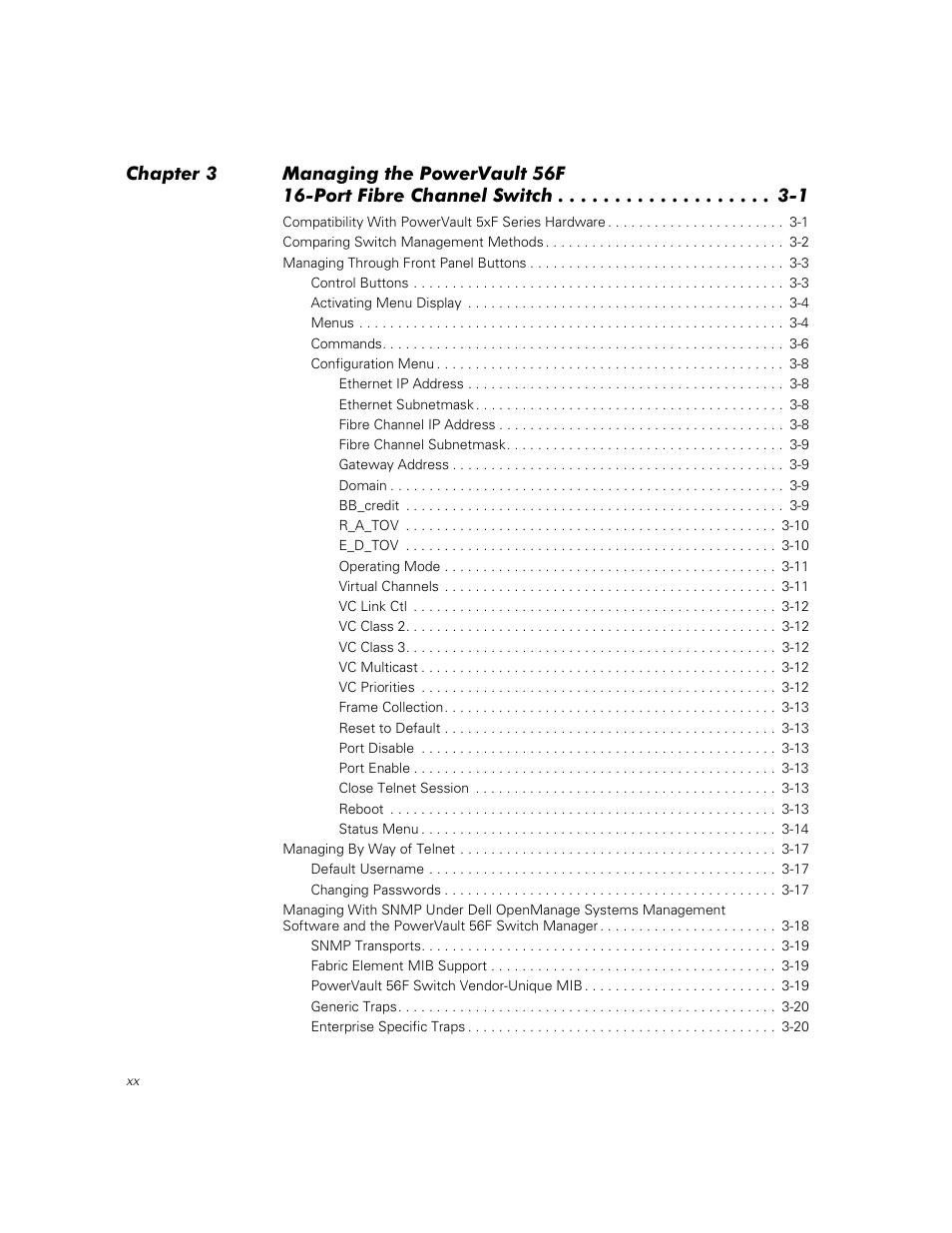 Dell PowerVault 56F (16P Fibre Channel Switch) User Manual | Page 18 / 172