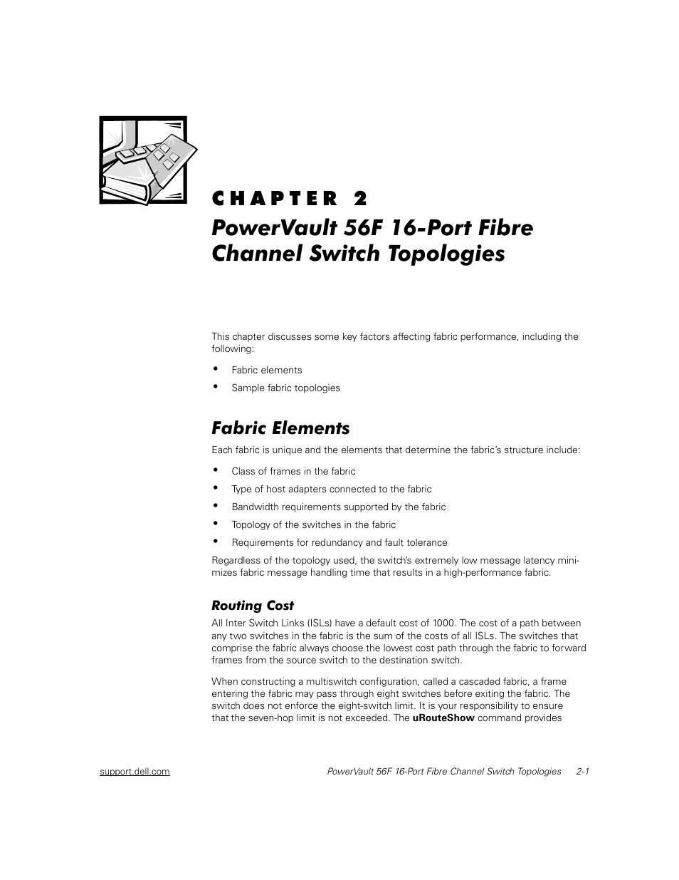 Fabric elements, Routing cost, Fabric elements -1 | Routing cost -1 | Dell PowerVault 56F (16P Fibre Channel Switch) User Manual | Page 31 / 172