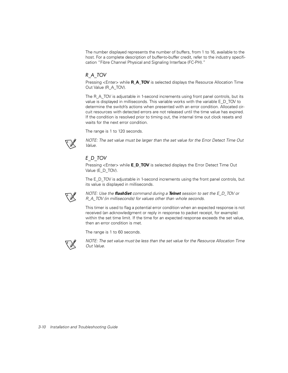 R_a_tov, E_d_tov, R_a_tov -10 | E_d_tov -10 | Dell PowerVault 56F (16P Fibre Channel Switch) User Manual | Page 44 / 172