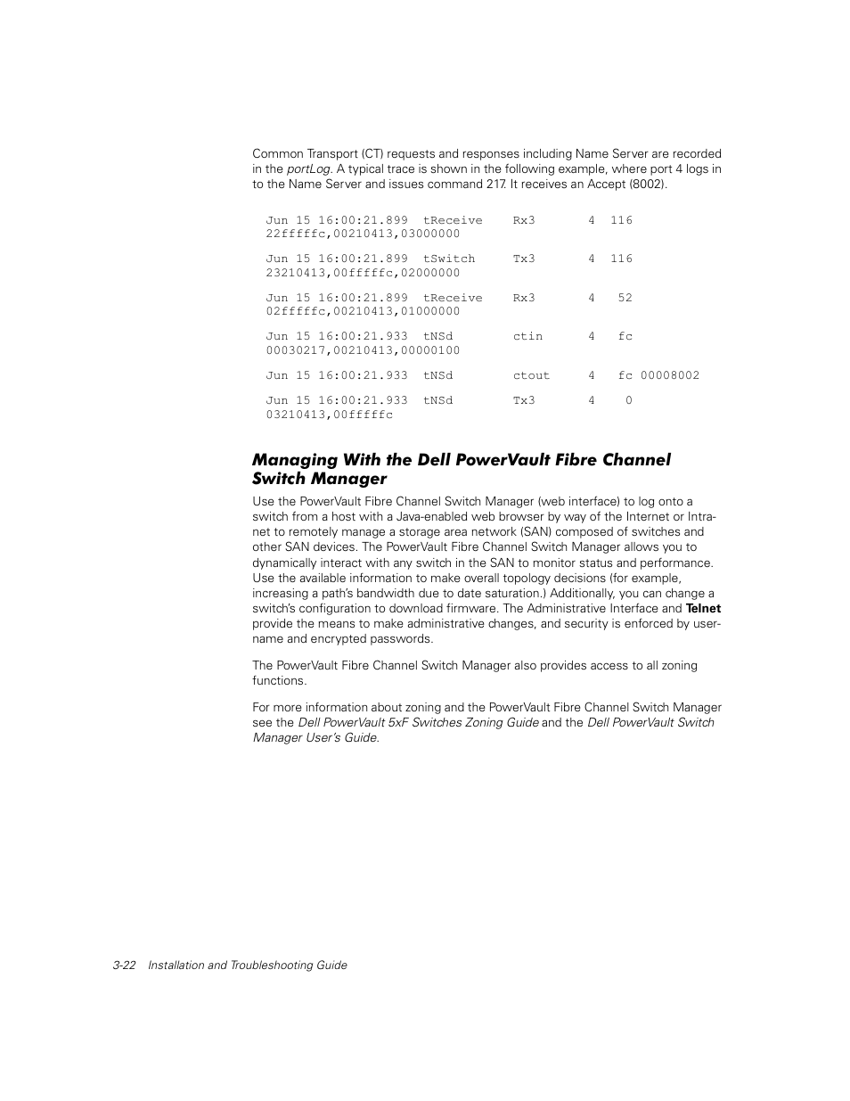 Dell PowerVault 56F (16P Fibre Channel Switch) User Manual | Page 56 / 172