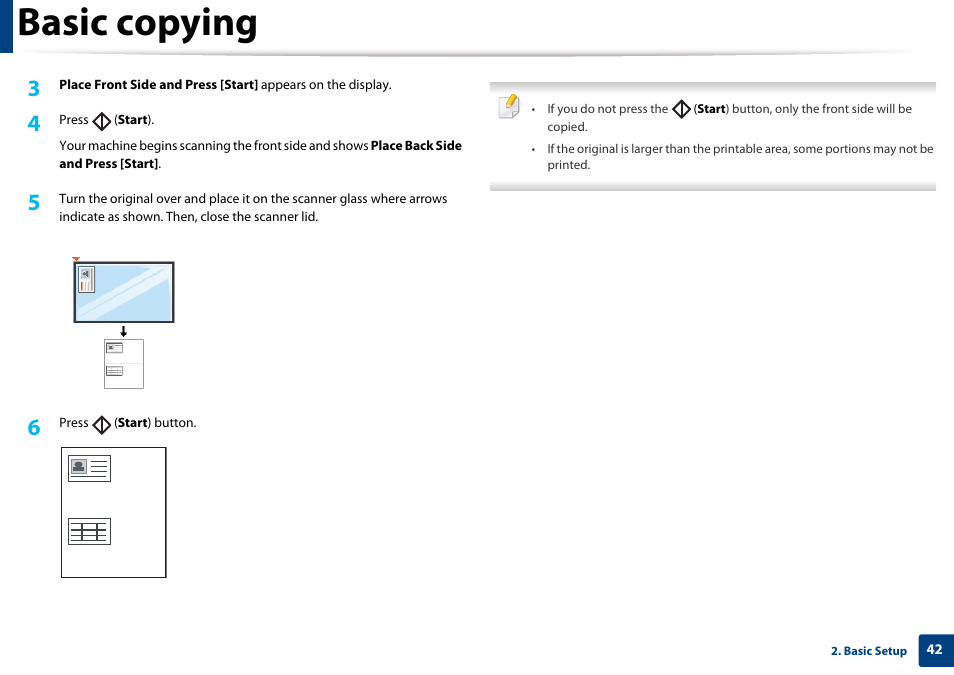Basic copying | Dell B1163 Multifunction Mono Laser Printer User Manual | Page 42 / 204