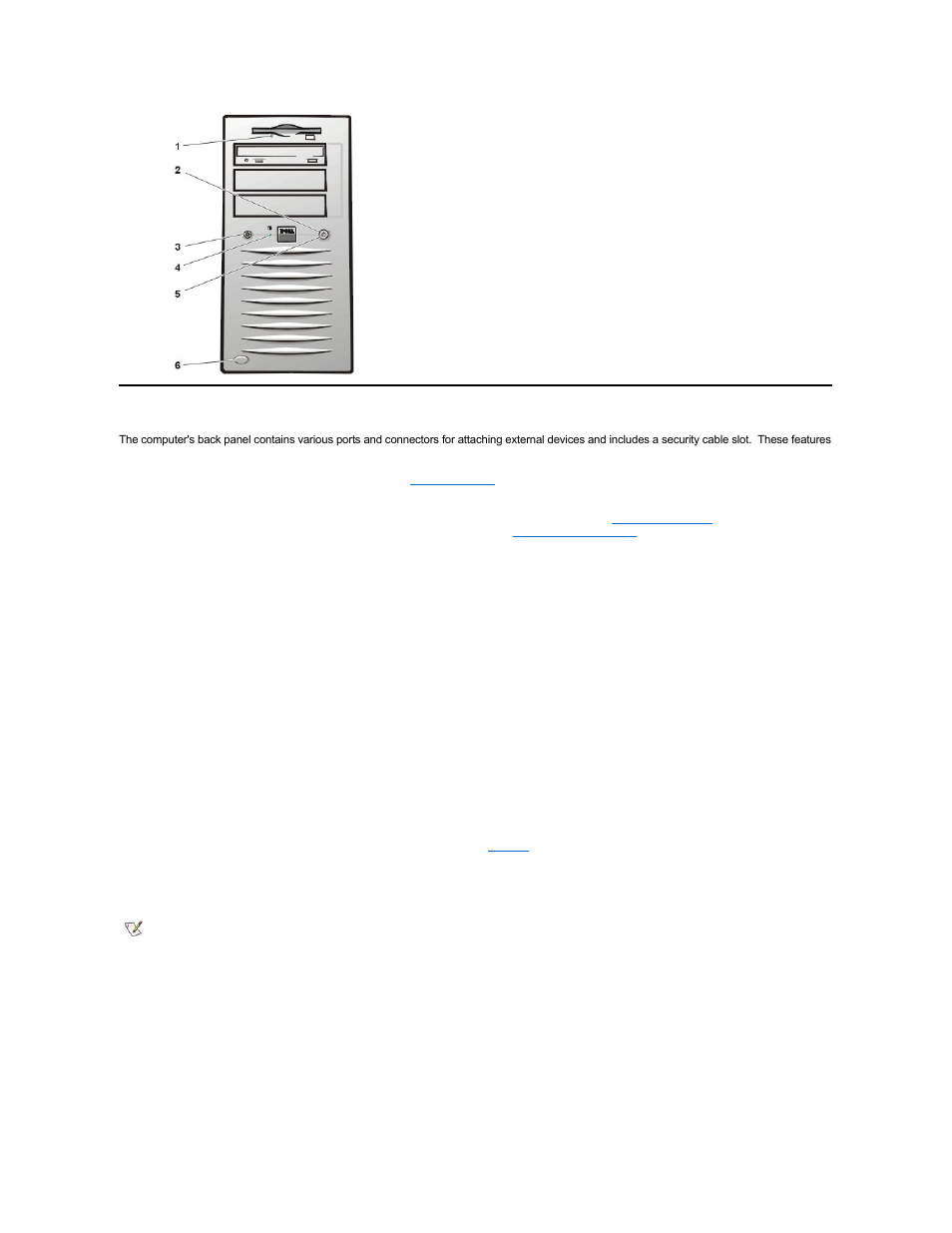 Back panel | Dell Precision 620 User Manual | Page 96 / 131