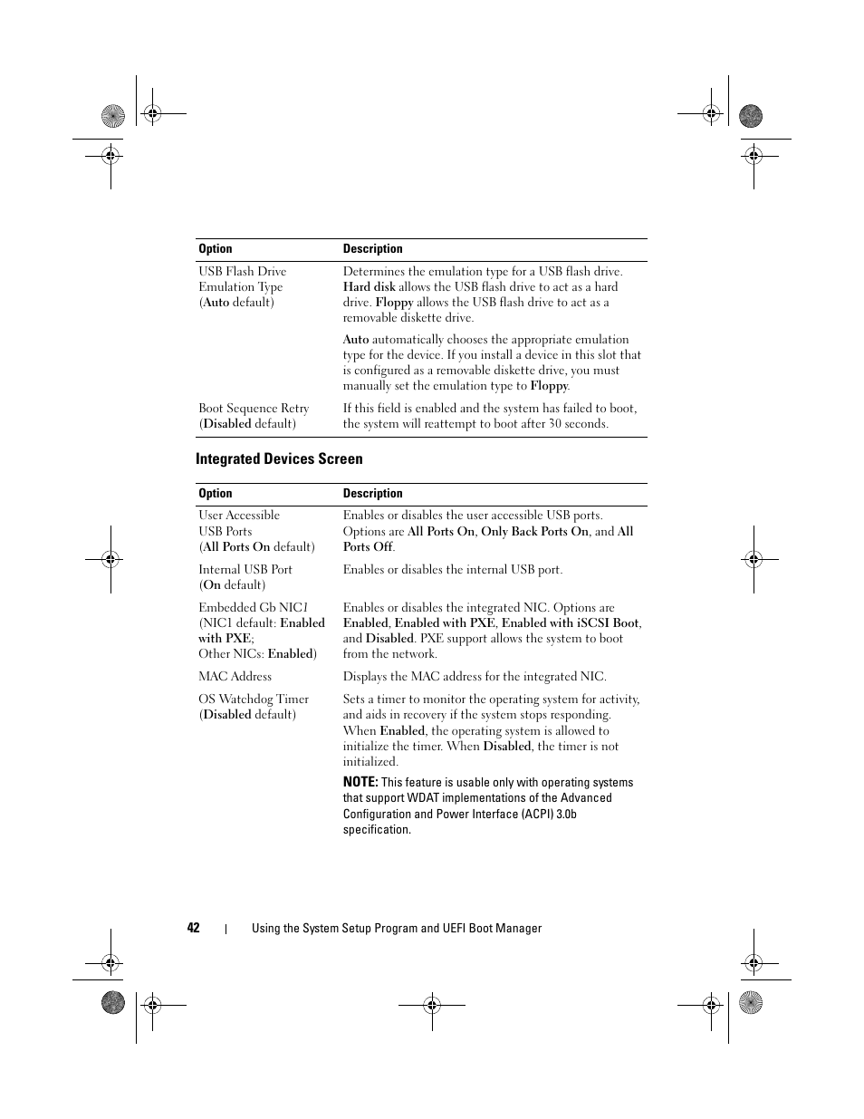 Integrated devices screen | Dell PowerEdge T110 User Manual | Page 42 / 144